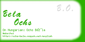 bela ochs business card